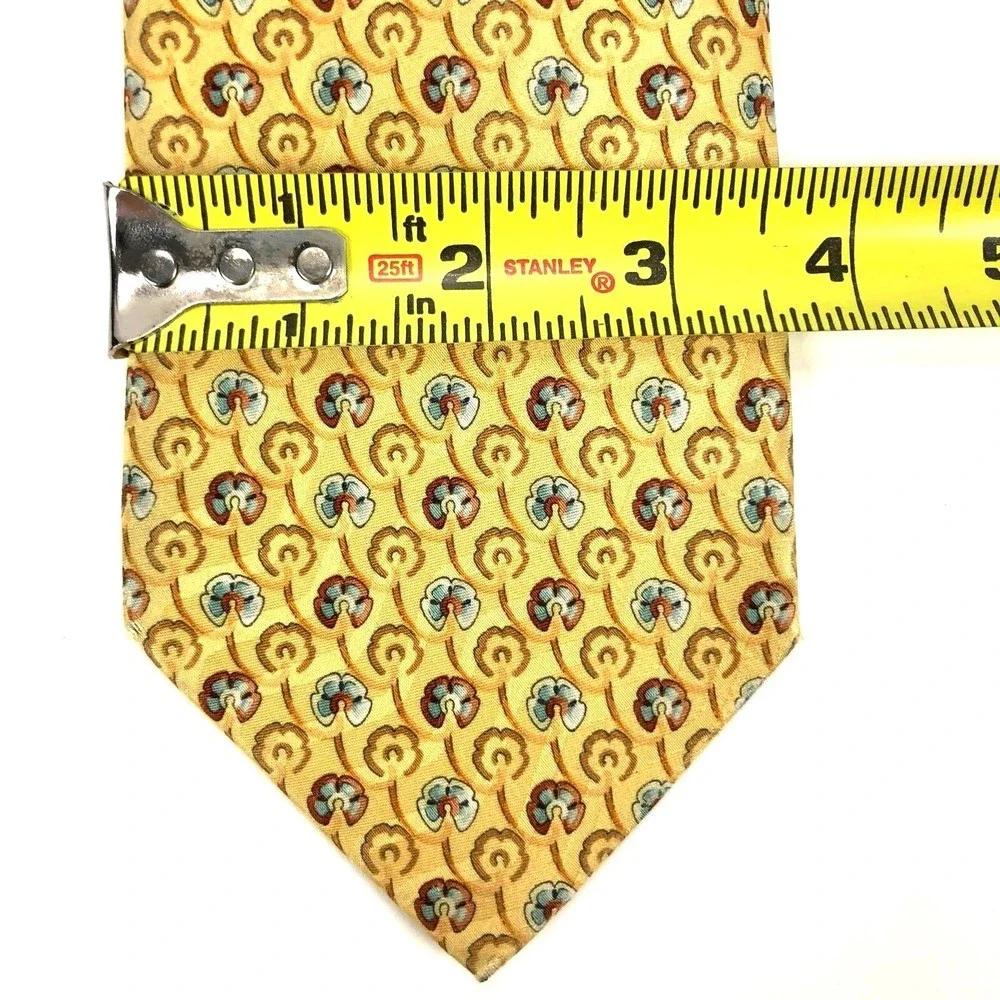 ERMENEGILDO ZEGNA Tie Silk Elegant Floral Necktie 100% Silk Made Italy 3.5 x 60